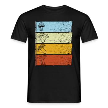 Mushroom Vintage Mushroom Picker Mushroom Finder - Men's T-Shirt - black - Front - AI Model Male 178 light (178cm)