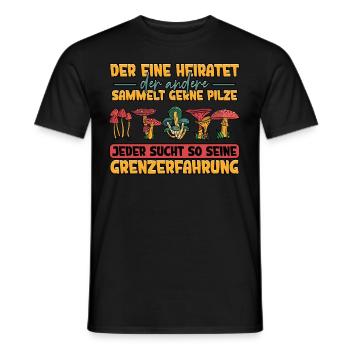Pilzsammler Pilz Sucher - Männer T-Shirt - Schwarz - Vorne - AI Model Male 178 light (178cm)