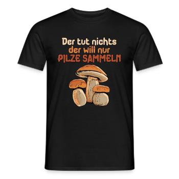 Pilzsammler Pilz Sucher - Männer T-Shirt - Schwarz - Vorne - AI Model Male 178 light (178cm)