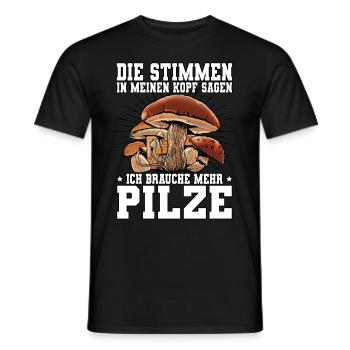 Pilzsammler Pilz Sucher - Männer T-Shirt - Schwarz - Vorne - AI Model Male 178 light (178cm)