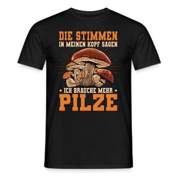 Pilzsammler Pilz Sucher - Männer T-Shirt - Schwarz - Vorne - AI Model Male 178 light (178cm)