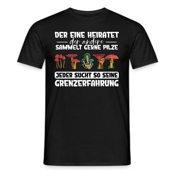 Pilzsammler Pilz Sucher - Männer T-Shirt - Schwarz - Vorne - AI Model Male 178 light (178cm)