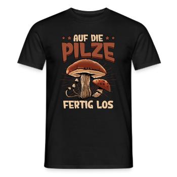 Pilzsammler Pilz Sucher - Männer T-Shirt - Schwarz - Vorne - AI Model Male 178 light (178cm)