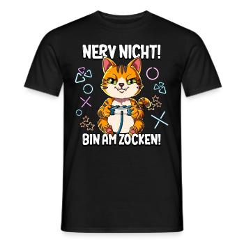 Zocken Gaming Nerv Nicht Bin Am Zocken - Männer T-Shirt - Schwarz - Vorne - AI Model Male 178 light (178cm)