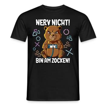 Zocken Gaming Nerv Nicht Bin Am Zocken - Männer T-Shirt - Schwarz - Vorne - AI Model Male 178 light (178cm)