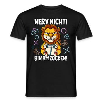 Zocken Gaming Nerv Nicht Bin Am Zocken - Männer T-Shirt - Schwarz - Vorne - AI Model Male 178 light (178cm)