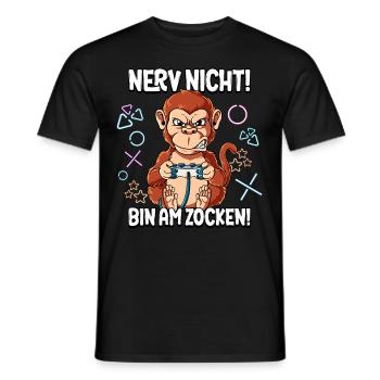 Zocken Gaming Nerv Nicht Bin Am Zocken - Männer T-Shirt - Schwarz - Vorne - AI Model Male 178 light (178cm)