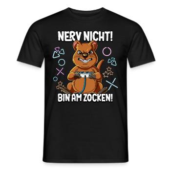 Zocken Gaming Nerv Nicht Bin Am Zocken - Männer T-Shirt - Schwarz - Vorne - AI Model Male 178 light (178cm)