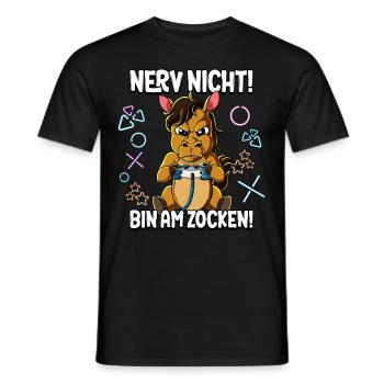 Zocken Gaming Nerv Nicht Bin Am Zocken - Männer T-Shirt - Schwarz - Vorne - AI Model Male 178 light (178cm)