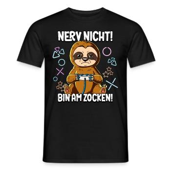 Zocken Gaming Nerv Nicht Bin Am Zocken - Männer T-Shirt - Schwarz - Vorne - AI Model Male 178 light (178cm)