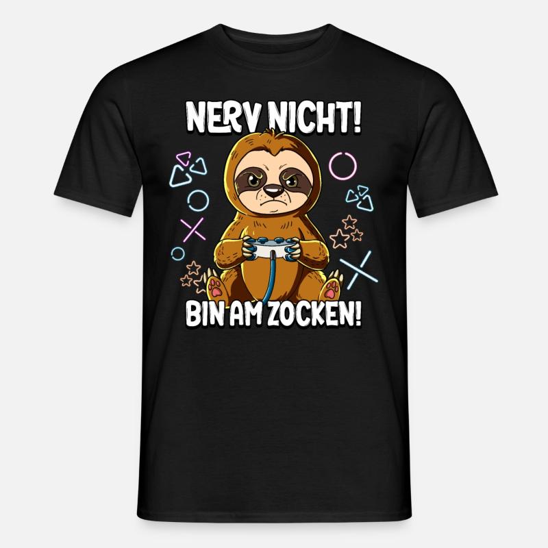 Zocken Gaming Nerv Nicht Bin Am Zocken - Männer T-Shirt - Schwarz