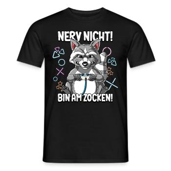 Zocken Gaming Nerv Nicht Bin Am Zocken - Männer T-Shirt - Schwarz - Vorne - AI Model Male 178 light (178cm)