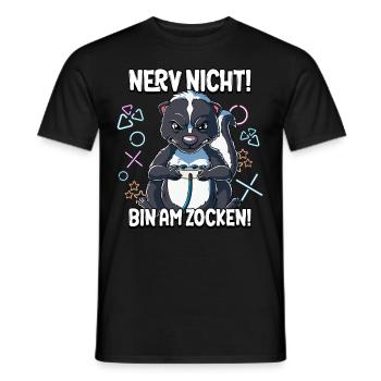 Zocken Gaming Nerv Nicht Bin Am Zocken - Männer T-Shirt - Schwarz - Vorne - AI Model Male 178 light (178cm)