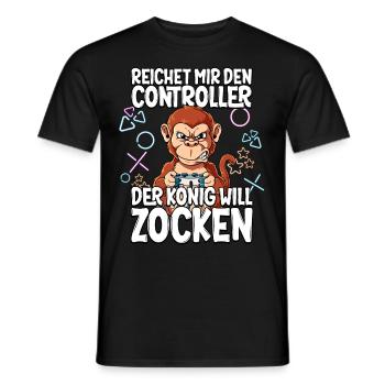 Videospiel Gaming Affe Zocken - Männer T-Shirt - Schwarz - Vorne - AI Model Male 178 light (178cm)