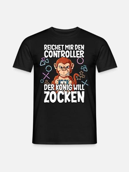 Videospiel Gaming Affe Zocken - Männer T-Shirt - Schwarz