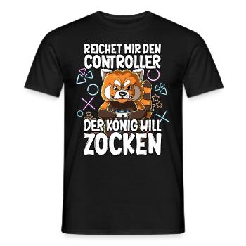 Videospiel Gaming Roter Panda Zocken - Männer T-Shirt - Schwarz - Vorne - AI Model Male 178 light (178cm)