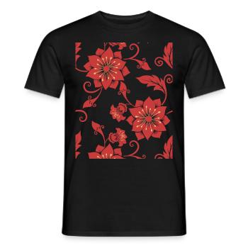 Muster, Blumenmuster, dekorative Blumen, Plakat - Männer T-Shirt - Schwarz - Vorne - AI Model Male 178 light (178cm)