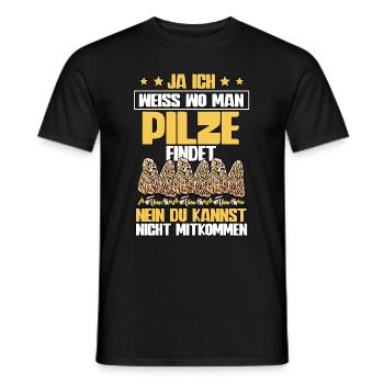 Pilzsammler Pilz Sucher - Männer T-Shirt - Schwarz - Vorne - AI Model Male 178 light (178cm)