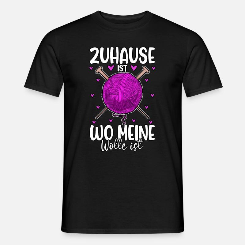 Häkeln - Männer T-Shirt - Schwarz