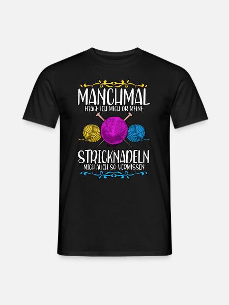 Häkeln - Männer T-Shirt - Schwarz