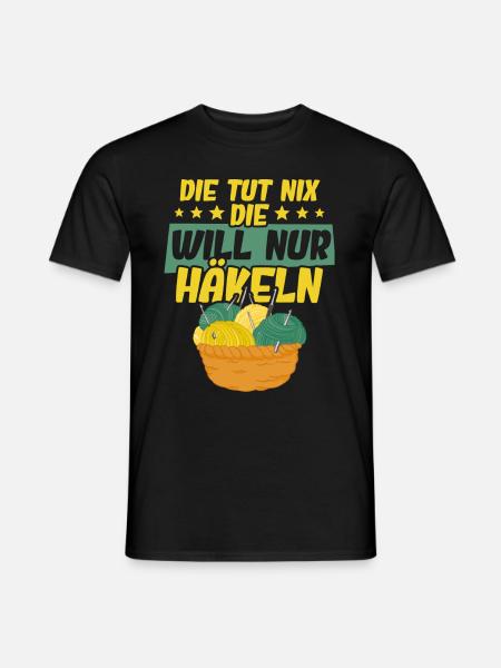 Häkeln - Männer T-Shirt - Schwarz