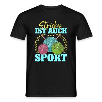 Häkeln - Männer T-Shirt - Schwarz - Vorne - AI Model Male 178 light (178cm)