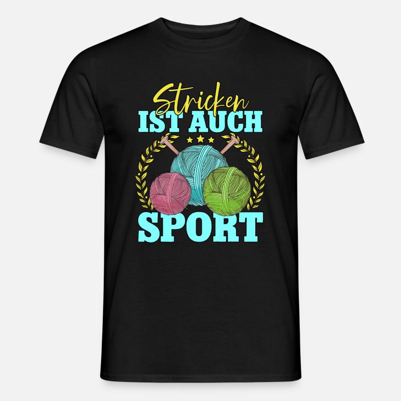 Häkeln - Männer T-Shirt - Schwarz