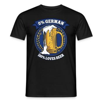 0% German 100% Loves Beer Volksfest - Men's T-Shirt - black - Front - AI Model Male 178 light (178cm)