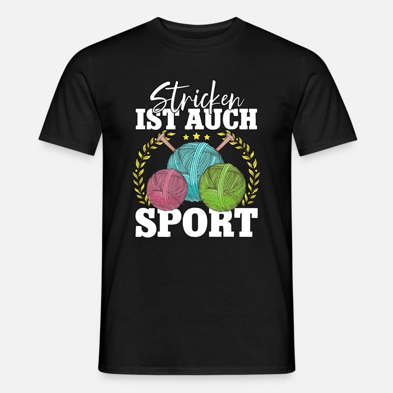 Häkeln - Männer T-Shirt - Schwarz