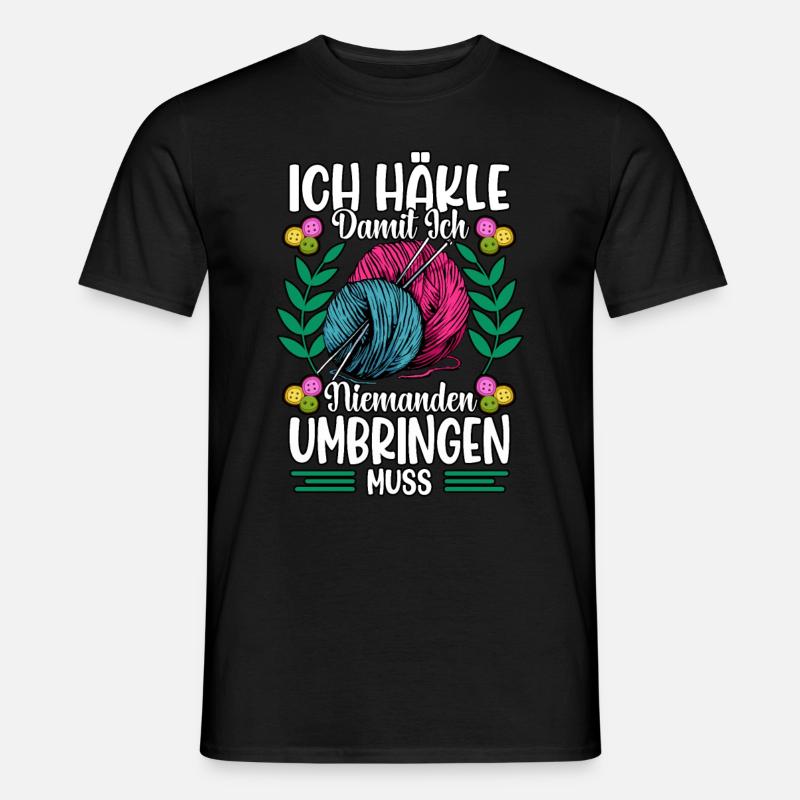Häkeln - Männer T-Shirt - Schwarz