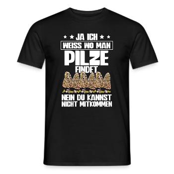 Pilzsammler Pilz Sucher - Männer T-Shirt - Schwarz - Vorne - AI Model Male 178 light (178cm)