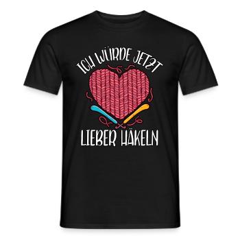 Häkeln - Männer T-Shirt - Schwarz - Vorne - AI Model Male 178 light (178cm)