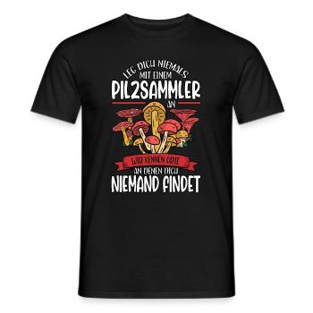 Pilzsammler Pilz Sucher - Männer T-Shirt - Schwarz - Vorne - AI Model Male 178 light (178cm)