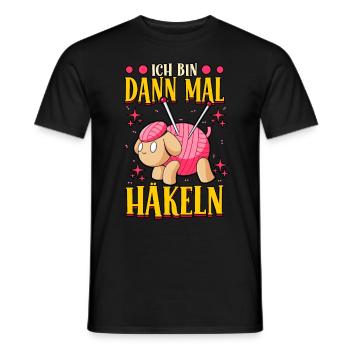 Häkeln - Männer T-Shirt - Schwarz - Vorne - AI Model Male 178 light (178cm)