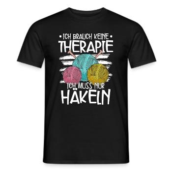 Häkeln - Männer T-Shirt - Schwarz - Vorne - AI Model Male 178 light (178cm)