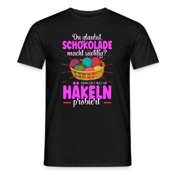 Häkeln - Männer T-Shirt - Schwarz - Vorne - AI Model Male 178 light (178cm)