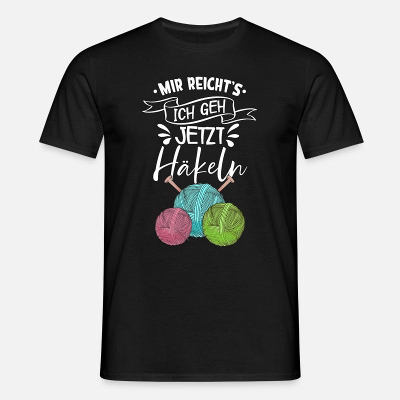 Häkeln - Männer T-Shirt - Schwarz