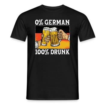 0% German 100% Loves Beer Volksfest - Men's T-Shirt - black - Front - AI Model Male 178 light (178cm)