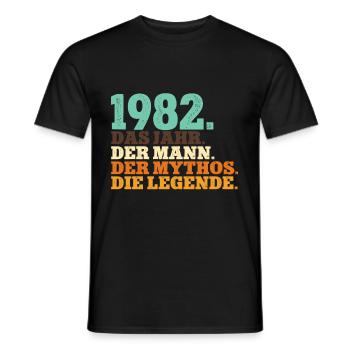 1982 Männer Geburtstag - Männer T-Shirt - Schwarz - Vorne - AI Model Male 178 light (178cm)