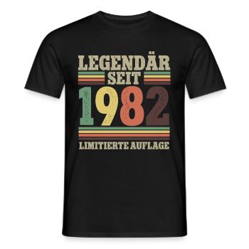 Legendär Seit 1982 Geburtstag - Männer T-Shirt - Schwarz - Vorne - AI Model Male 178 light (178cm)