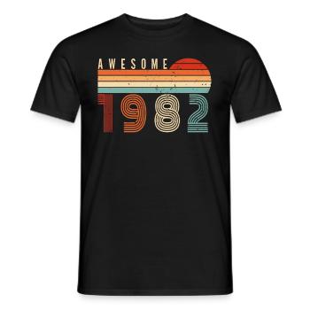 1982 Geburtstag - Männer T-Shirt - Schwarz - Vorne - AI Model Male 178 light (178cm)