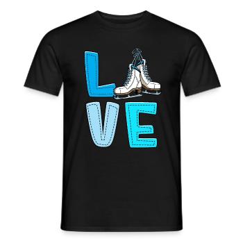 Eislaufen - Männer T-Shirt - Schwarz - Vorne - AI Model Male 178 light (178cm)