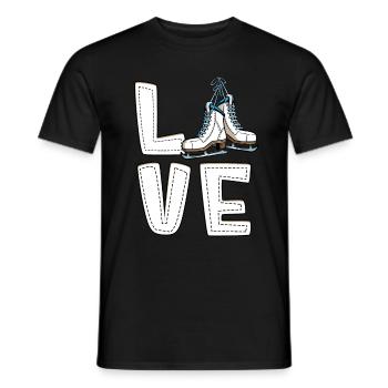 Eislaufen - Männer T-Shirt - Schwarz - Vorne - AI Model Male 178 light (178cm)