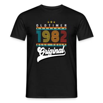 Oldtimer 1982 Geburtstag - Männer T-Shirt - Schwarz - Vorne - AI Model Male 178 light (178cm)