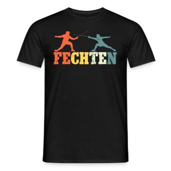 Fechten - Männer T-Shirt - Schwarz - Vorne - AI Model Male 178 light (178cm)