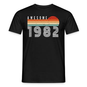 1982 Geburtstag - Männer T-Shirt - Schwarz - Vorne - AI Model Male 178 light (178cm)