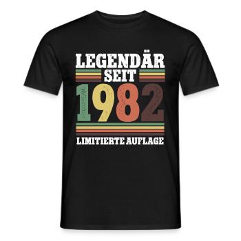 Legendär Seit 1982 Geburtstag - Männer T-Shirt - Schwarz - Vorne - AI Model Male 178 light (178cm)