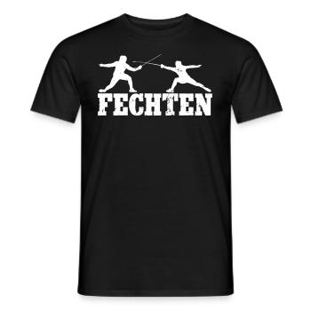 Fechten - Männer T-Shirt - Schwarz - Vorne - AI Model Male 178 light (178cm)