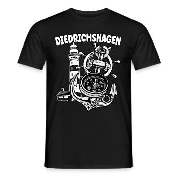 Diedrichshagen - T-shirt homme - noir - Devant - AI Model Male 178 light (178cm)