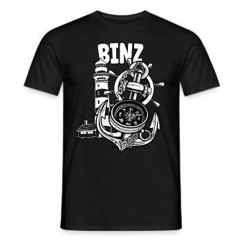 Binz - Männer T-Shirt - Schwarz - Vorne - AI Model Male 178 light (178cm)